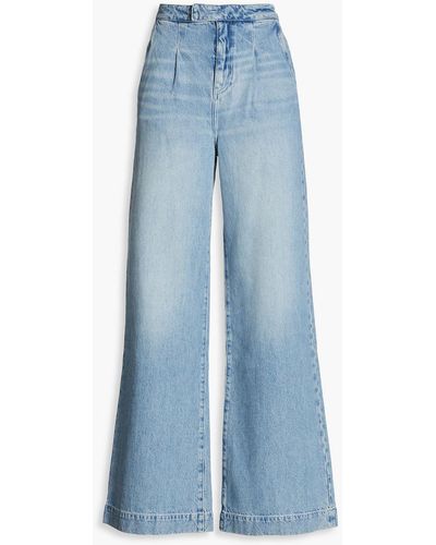 Triarchy Pleated High-rise Wide-leg Jeans - Blue