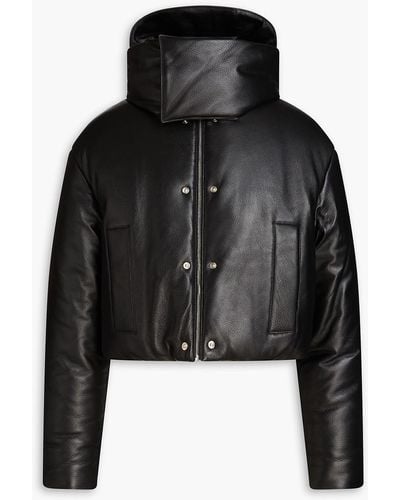 1017 ALYX 9SM Padded Pebbled-leather Hooded Jacket - Black