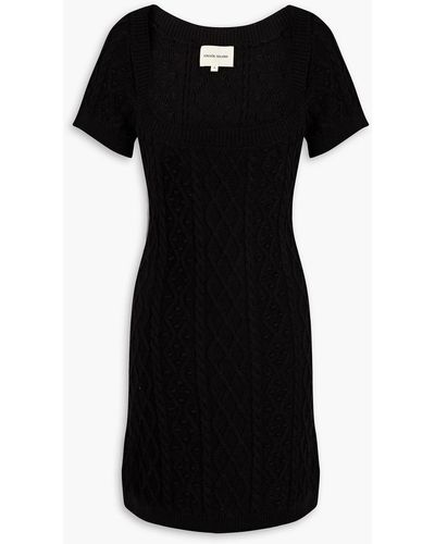 Loulou Studio Koos Cable-knit Silk-blend Mini Dress - Black