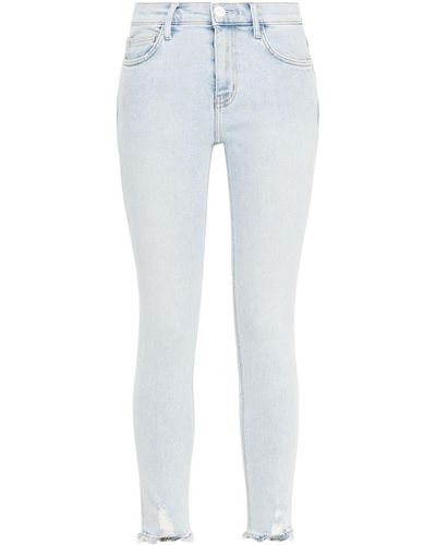 Current/Elliott The High Waist Stiletto Cropped Distressed High-rise Skinny Jeans - Blue