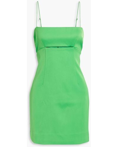Nicholas Lomy Cutout Satin Mini Dress - Green