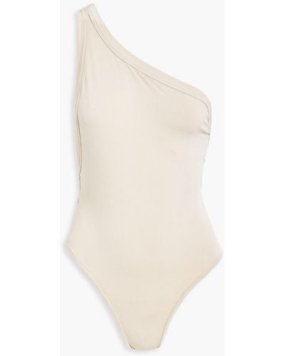 The Line By K Aisling One-shoulder Knotted Stretch-micro Modal Jersey Bodysuit - White