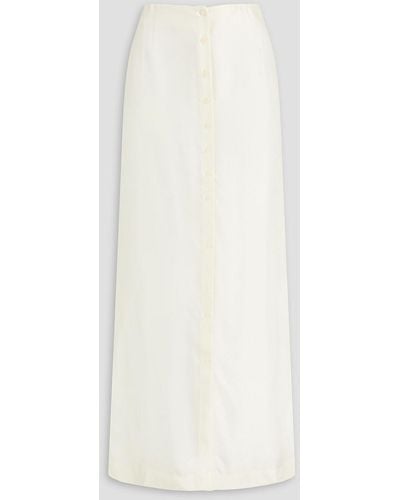 Loulou Studio Naroi Silk-twill Maxi Skirt - White