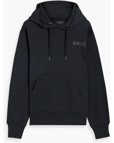 Rag & Bone Printed French Cotton-blend Terry Drawstring Hoodie - Blue