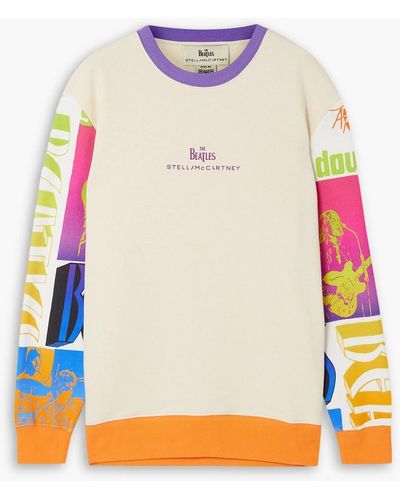 Stella McCartney The beatles get back sweatshirt aus baumwollfrottee mit print - Natur