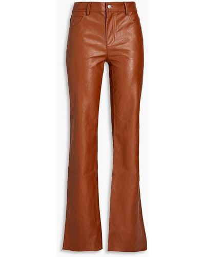 A.L.C. Freddie Faux Leather Bootcut Trousers - Brown