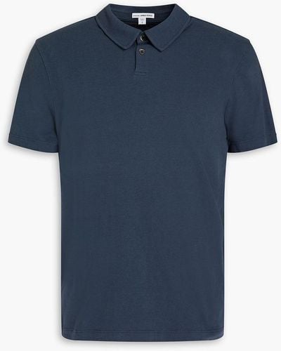 James Perse Poloshirt aus gebürstetem jersey aus einer baumwollmischung - Blau