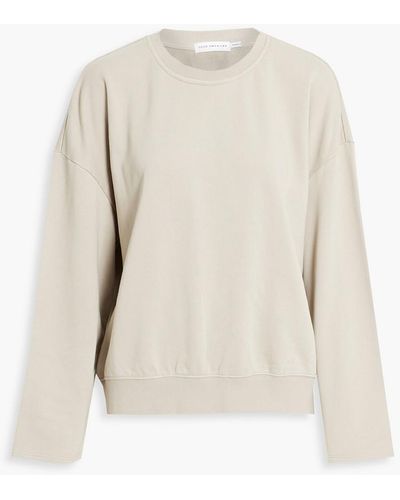GOOD AMERICAN French Cotton-blend Terry Sweatshirt - White