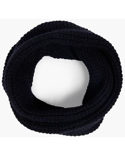 Canada Goose Leather-trimmed Ribbed Wool Snood - Blue