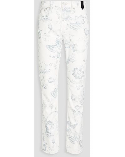 Erdem Oliver jeans mit schmalem bein und floralem print - Weiß