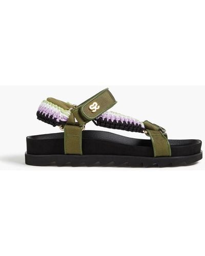 Sandro Braided Cord And Webbing Sandals - Black