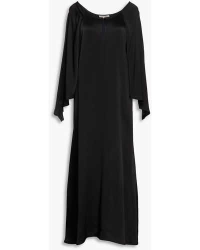 Envelope Satin Crepe Maxi Dress - Black
