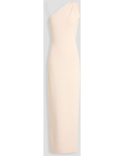 Rachel Gilbert Silica Crystal-embellished Stretch-knit Gown - White