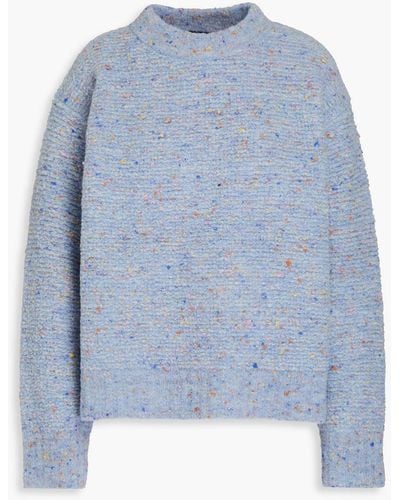 Theory Donegal Bouclé-knit Merino Wool-blend Jumper - Blue