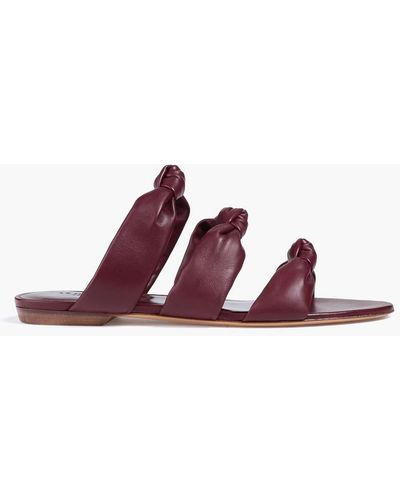 Le Monde Beryl Knotted Leather Slides - Red