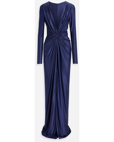 Costarellos Robe aus glänzendem jersey mit twist-detail - Blau