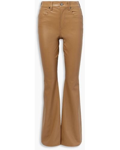 Veronica Beard Beverly Faux Leather Flared Trousers - Natural