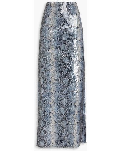 16Arlington Olwyn Sequined Mesh Maxi Skirt - Grey