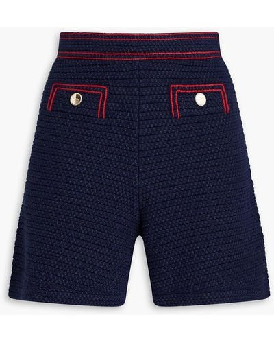 Sandro Roddy Embellished Tweed Shorts - Blue