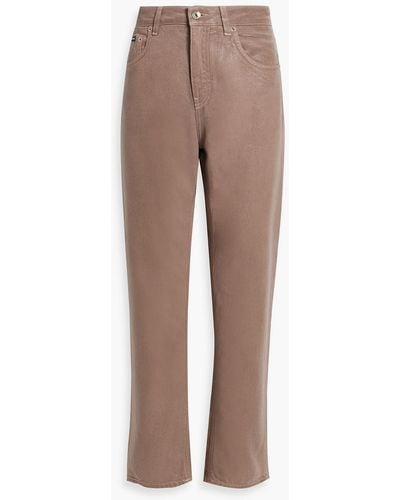 Dolce & Gabbana Coated High-rise Straight-leg Jeans - Natural