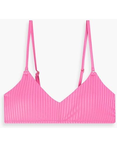 Melissa Odabash Vienna Ribbed Bikini Top - Pink