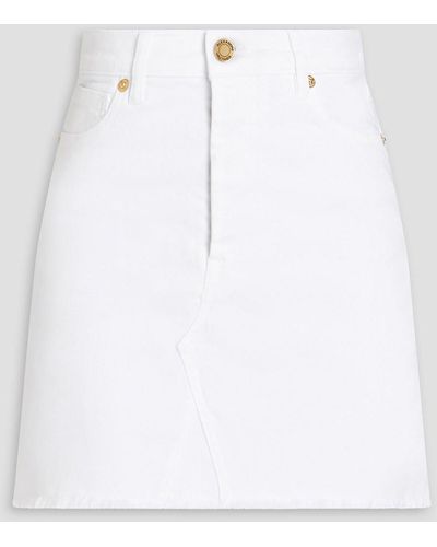 Alexandre Vauthier Frayed Denim Mini Skirt - White