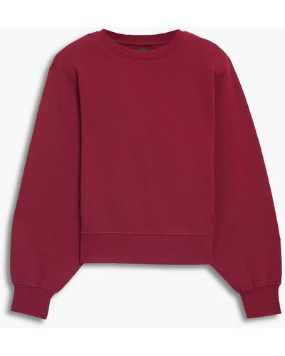 WSLY Eco Soft Embroidered Organic Cotton-blend Fleece Sweatshirt