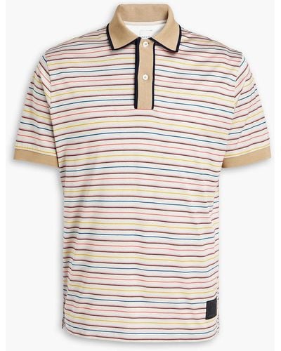 Paul Smith Striped Cotton-jersey Polo Shirt - White