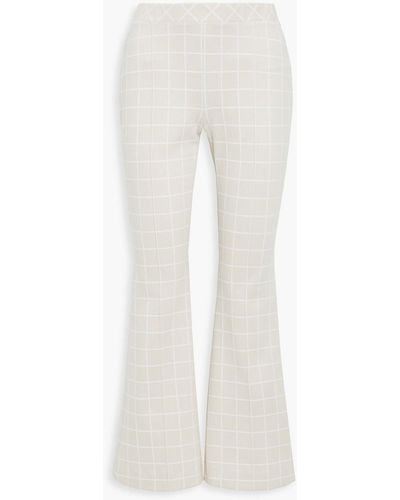 Rosetta Getty Checked Cady Flared Pants - White