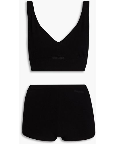 RED Valentino Knitted Top And Shorts Set - Black