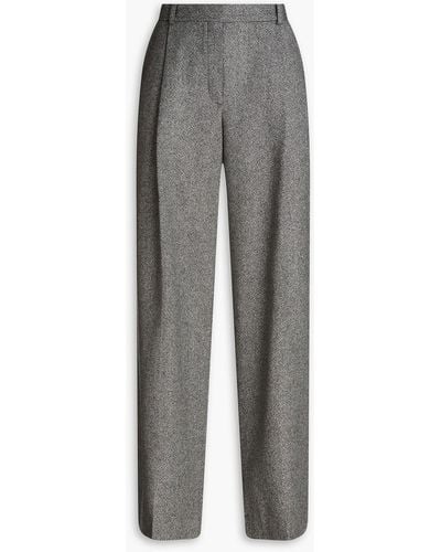 Nina Ricci Mélange Wool Wide-leg Pants - Grey