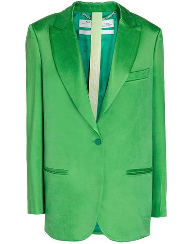 Off-White c/o Virgil Abloh Tomboy blazer aus satin mit print - Grün