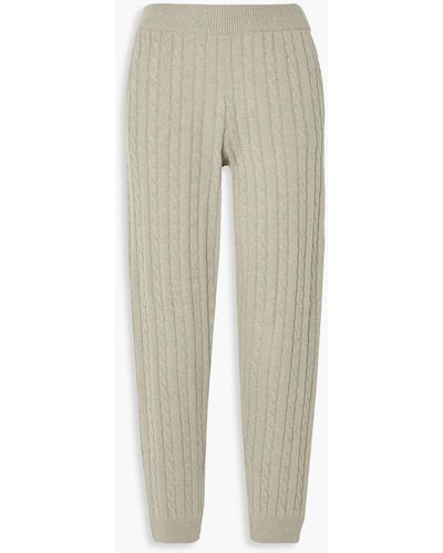 ATM Cable-knit Wool And Cashmere-blend Track Trousers - Natural
