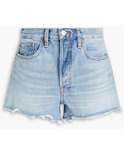 RE/DONE 70s Faded Denim Shorts - Blue