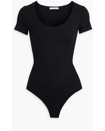 Iris & Ink Margaux Stretch-ecoverotm Jersey Bodysuit - Black