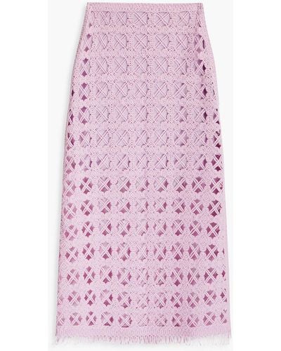 Maje Crocheted Cotton Mini Skirt - Pink
