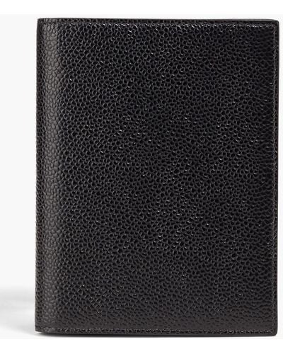 Thom Browne Pebbled-leather Passport Cover - Black