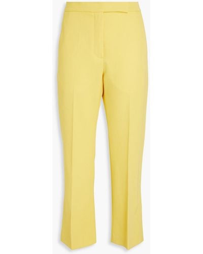 Tory Burch Wool-twill Straight-leg Trousers - Yellow