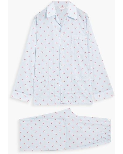 Derek Rose Nelson Printed Cotton-poplin Pyjama Set - White