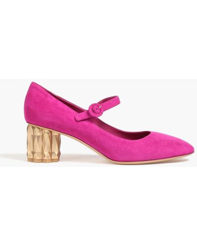 Ferragamo Ortensia Suede Mary Jane Court Shoes - Pink