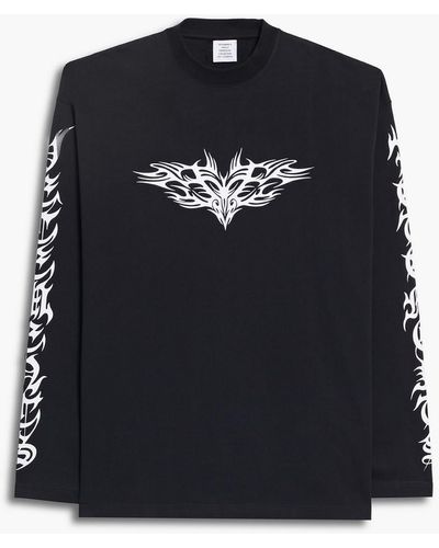 Vetements Printed Cotton-jersey T-shirt - Black