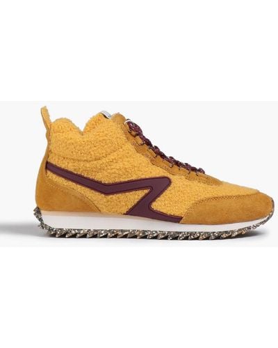Rag & Bone Retro Hiker Faux Shearling High-top Sneakers - Yellow