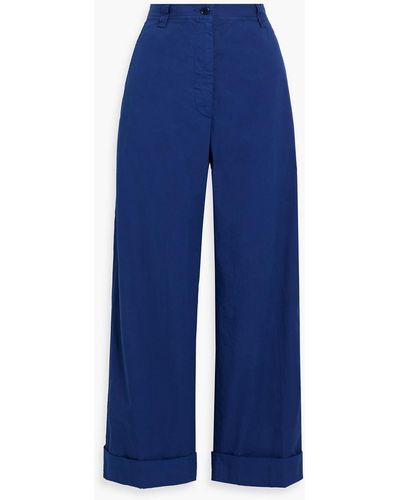 Dries Van Noten Cotton-twill Wide-leg Pants - Blue