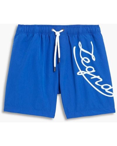 Zegna Short-length Logo-print Swim Shorts - Blue
