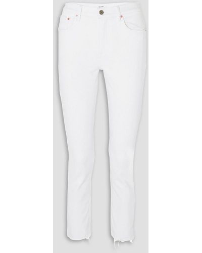 GRLFRND Reed Cropped Mid-rise Slim-leg Jeans - White