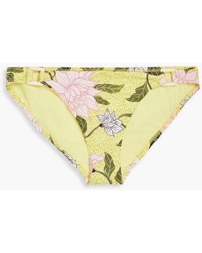 Seafolly Boheme halbhohes bikini-höschen mit floralem print und verzierung - Gelb
