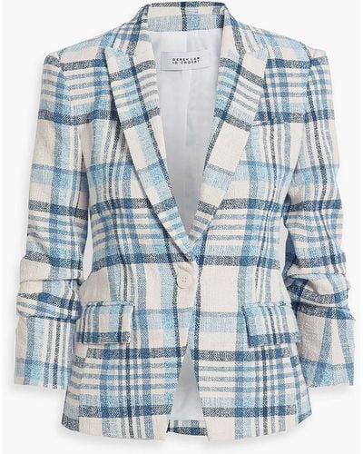 10 Crosby Derek Lam Ralph Checked Cotton-blend Tweed Blazer - Blue