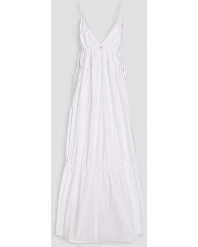 Jonathan Simkhai April Tiered Cotton-poplin Maxi Dress - White
