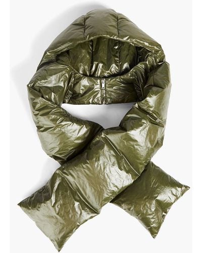 Jil Sander Quilted Shell Hooded Scarf - Green