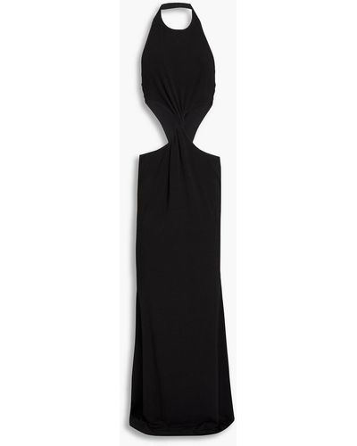 retroféte Raven Cutout Jersey Halterneck Maxi Dress - Black